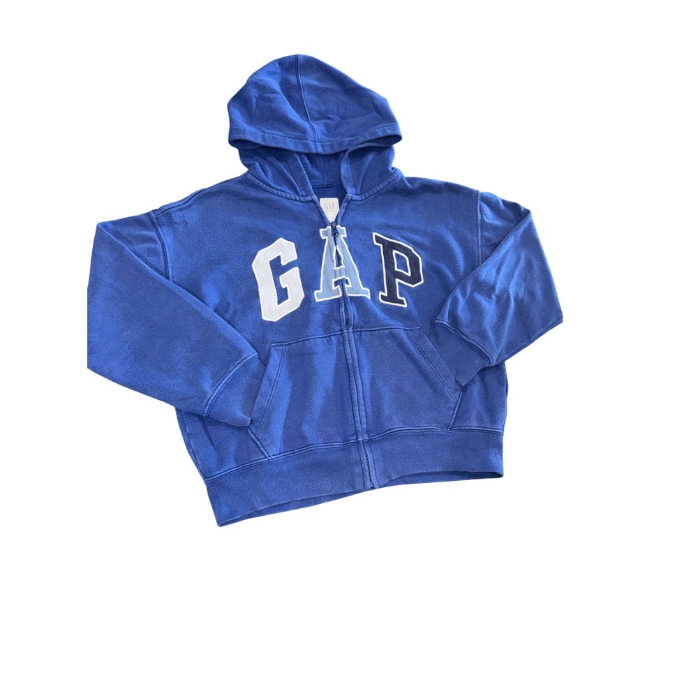 Gap Kids Blue Arch Logo Full Zip Hoodie Sweatshirt Size M 8-9 Years Unisex